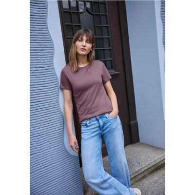 Street One Studio Basic T-Shirt mit Rundhals und Kurzarm - Rosa - Damen Street One Studio Basic T-Shirt mit Rundhals und Kurzarm - Rosa - Damen