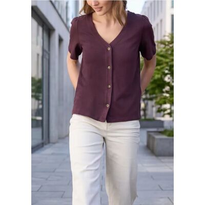 Street One Studio Shirt mit V-Neck und Knopfleiste - Lila - Damen Street One Studio Shirt mit V-Neck und Knopfleiste - Lila - Damen