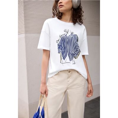 Street One Studio T-Shirt mit Rundhals und Frontprint - Weiß - Damen Street One Studio T-Shirt mit Rundhals und Frontprint - Weiß - Damen