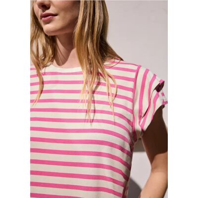 Street One Studio T-Shirt mit Volant-Ärmeln und Print - Pink - Damen Street One Studio T-Shirt mit Volant-Ärmeln und Print - Pink - Damen