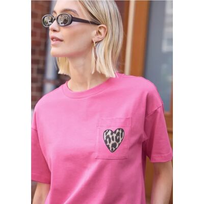Street One Studio T-Shirt mit Rundhals und Brusttasche - Pink - Damen Street One Studio T-Shirt mit Rundhals und Brusttasche - Pink - Damen