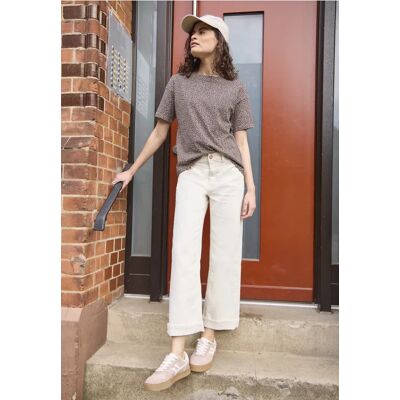 Street One Studio T-Shirt mit Rundhals und Leo-Muster - Beige - Damen Street One Studio T-Shirt mit Rundhals und Leo-Muster - Beige - Damen