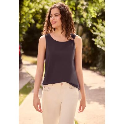 Street One Studio Asymmetrisches Top mit Rundhals - Lila - Damen Street One Studio Asymmetrisches Top mit Rundhals - Lila - Damen