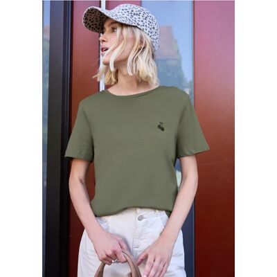 Street One Studio T-Shirt mit Rundhals und Embroidery-Detail - Grün - Damen Street One Studio T-Shirt mit Rundhals und Embroidery-Detail - Grün - Damen