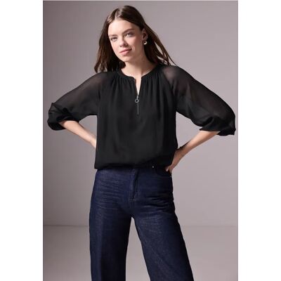 Street One Studio Chiffon-Bluse - Schwarz - Damen Street One Studio Chiffon-Bluse - Schwarz - Damen