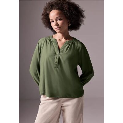 Street One Studio Raglan-Bluse in Unifarbe - Grün - Damen Street One Studio Raglan-Bluse in Unifarbe - Grün - Damen