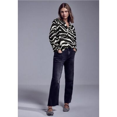Street One Studio Gemusterte Raglan-Bluse - Grau - Damen Street One Studio Gemusterte Raglan-Bluse - Grau - Damen