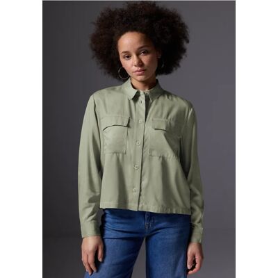 Street One Studio Hemdbluse mit Brusttaschen - Grün - Damen Street One Studio Hemdbluse mit Brusttaschen - Grün - Damen