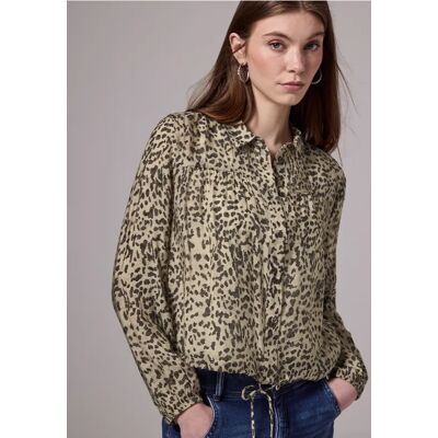 Street One Studio Bluse mit Leo-Muster - Braun - Damen Street One Studio Bluse mit Leo-Muster - Braun - Damen