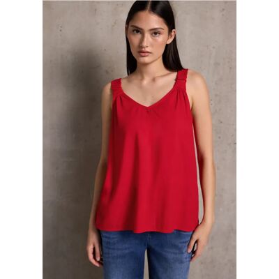 Street One Studio Blusentop mit Knotendetail - Rot - Damen Street One Studio Blusentop mit Knotendetail - Rot - Damen