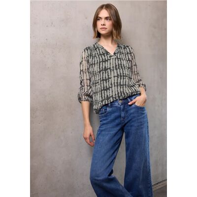 Street One Studio V-Neck Chiffon Tunika - Schwarz - Damen Street One Studio V-Neck Chiffon Tunika - Schwarz - Damen