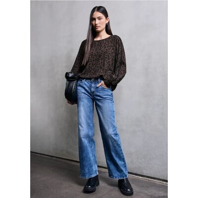 Street One Studio Leo Raglan Bluse mit Tape - Braun - Damen Street One Studio Leo Raglan Bluse mit Tape - Braun - Damen