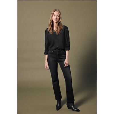 Street One Studio V-Neck Bluse mit Knöpfen - Schwarz - Damen Street One Studio V-Neck Bluse mit Knöpfen - Schwarz - Damen