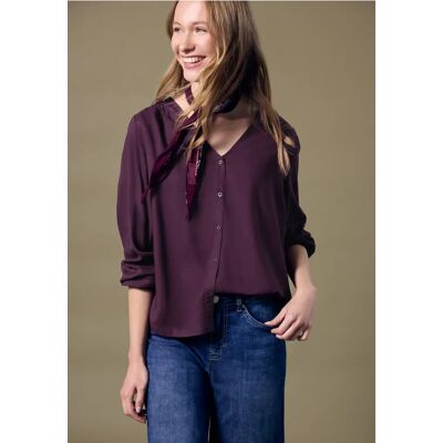 Street One Studio V-Neck Bluse mit Knöpfen - Lila - Damen Street One Studio V-Neck Bluse mit Knöpfen - Lila - Damen