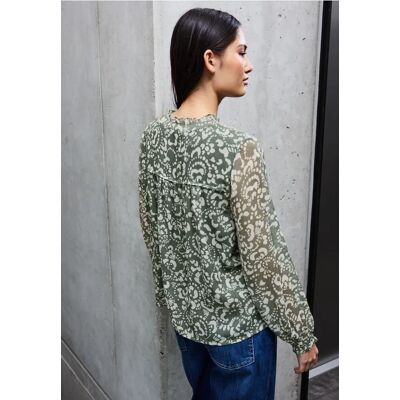 Street One Studio Gemusterte Chiffon Bluse - Grün - Damen Street One Studio Gemusterte Chiffon Bluse - Grün - Damen