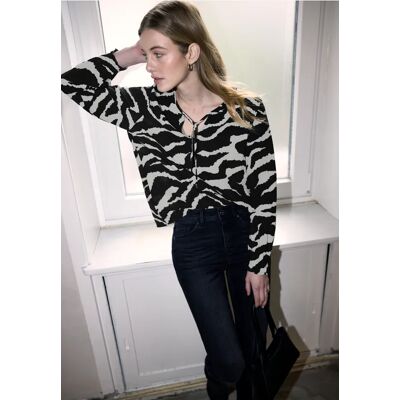 Street One Studio Zebra Tunika mit Bändern - Grau - Damen Street One Studio Zebra Tunika mit Bändern - Grau - Damen