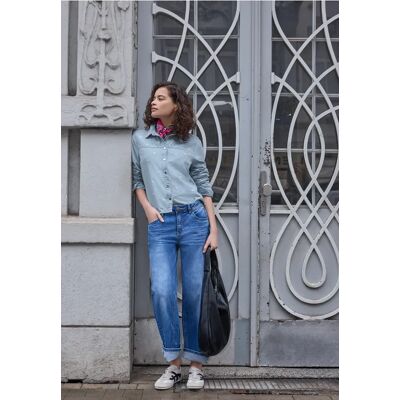 Street One Studio Hemdbluse mit Herzdetails - Blau - Damen Street One Studio Hemdbluse mit Herzdetails - Blau - Damen
