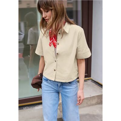 Street One Studio Kurzarm Bluse in Cord-Qualität - Beige - Damen Street One Studio Kurzarm Bluse in Cord-Qualität - Beige - Damen