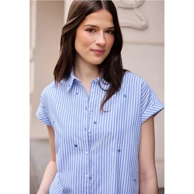 Street One Studio Dropped Shoulder Bluse mit Embroidery - Blau - Damen Street One Studio Dropped Shoulder Bluse mit Embroidery - Blau - Damen