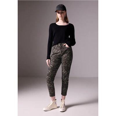 Street One Studio Jeans mit Leo-Print - Schwarz - Damen Street One Studio Jeans mit Leo-Print - Schwarz - Damen