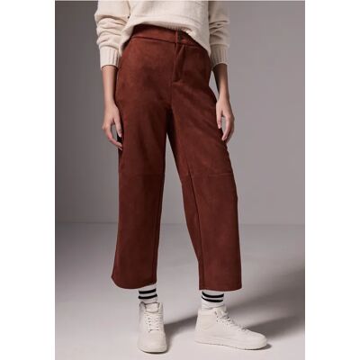 Street One Studio Velour Hose - Braun - Damen Street One Studio Velour Hose - Braun - Damen
