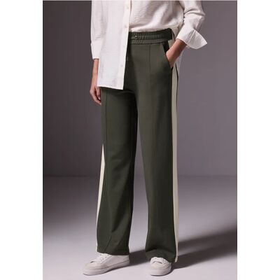 Street One Studio Hose mit Kontrast-Streifen - Grün - Damen Street One Studio Hose mit Kontrast-Streifen - Grün - Damen