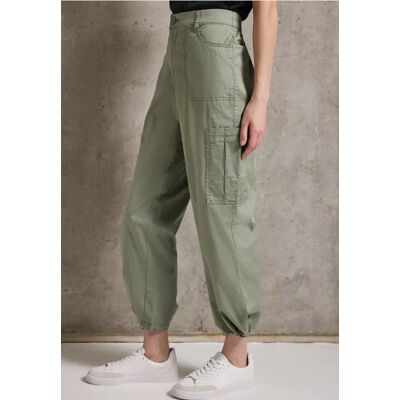 Street One Studio Straight Leg Papertouch Hose - Grün - Damen Street One Studio Straight Leg Papertouch Hose - Grün - Damen