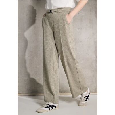 Street One Studio Gemusterte Wide Leg Hose - Beige - Damen Street One Studio Gemusterte Wide Leg Hose - Beige - Damen