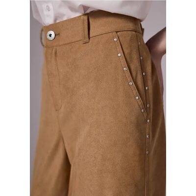 Street One Studio Straight Leg Hose mit Nieten - Braun - Damen Street One Studio Straight Leg Hose mit Nieten - Braun - Damen