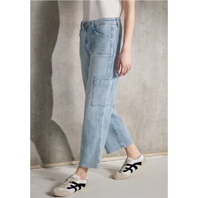 Street One Studio Straight Leg Cargo Jeans - Blau - Damen Street One Studio Straight Leg Cargo Jeans - Blau - Damen