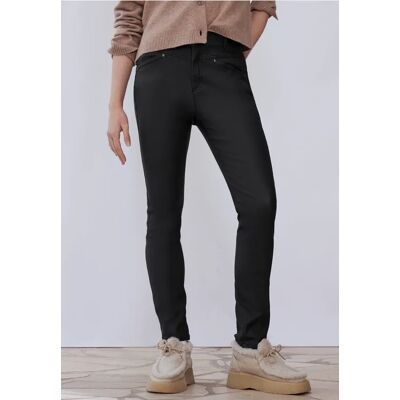 Street One Studio Coated Slim Fit Hose - Schwarz - Damen Street One Studio Coated Slim Fit Hose - Schwarz - Damen