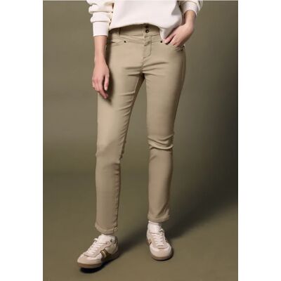 Street One Studio Coated Slim Fit Hose - Beige - Damen Street One Studio Coated Slim Fit Hose - Beige - Damen