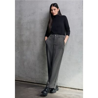 Street One Studio Straight Leg Melange Hose - Grau - Damen Street One Studio Straight Leg Melange Hose - Grau - Damen