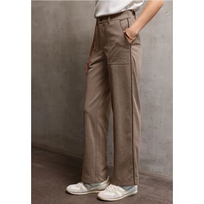 Street One Studio Straight Leg Melange Hose - Beige - Damen Street One Studio Straight Leg Melange Hose - Beige - Damen