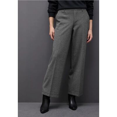 Street One Studio Wide Leg Herringbone Hose - Schwarz - Damen Street One Studio Wide Leg Herringbone Hose - Schwarz - Damen