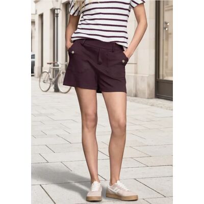 Street One Studio High Waist Jerseyshorts mit Knopfdetail - Lila - Damen Street One Studio High Waist Jerseyshorts mit Knopfdetail - Lila - Damen