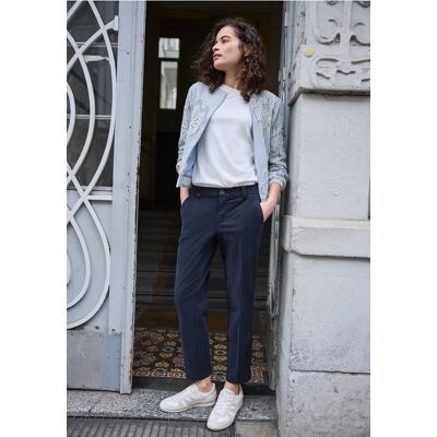 Street One Studio Mid Waist Slim Leg Chino im Casual Fit - Blau - Damen Street One Studio Mid Waist Slim Leg Chino im Casual Fit - Blau - Damen