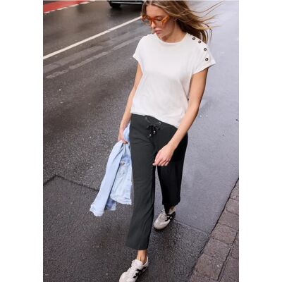 Street One Studio Wide Leg Hose in Crinkle Crash Struktur - Schwarz - Damen Street One Studio Wide Leg Hose in Crinkle Crash Struktur - Schwarz - Damen