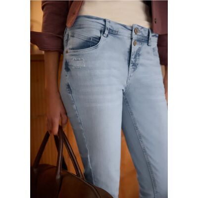 Street One Studio Mid Waist Slim Leg Jeans im Casual Fit - Blau - Damen Street One Studio Mid Waist Slim Leg Jeans im Casual Fit - Blau - Damen