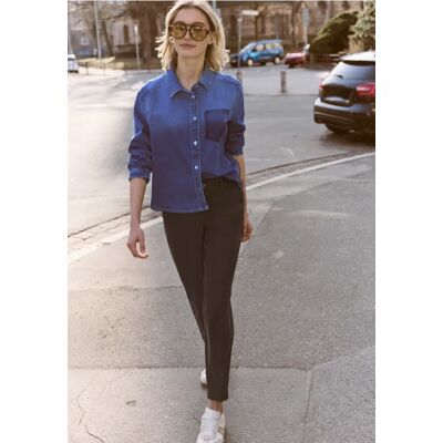 Street One Studio Mid Waist Slim Leg Chino im Casual Fit - Braun - Damen Street One Studio Mid Waist Slim Leg Chino im Casual Fit - Braun - Damen