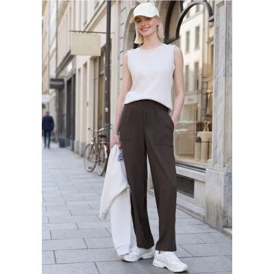 Street One Studio Wide Leg Culotte mit Paperbagbund - Braun - Damen Street One Studio Wide Leg Culotte mit Paperbagbund - Braun - Damen