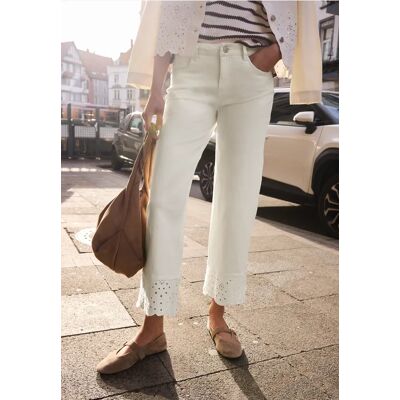 Street One Studio Mid Waist Wide Leg Jeans mit Embroidery - Beige - Damen Street One Studio Mid Waist Wide Leg Jeans mit Embroidery - Beige - Damen