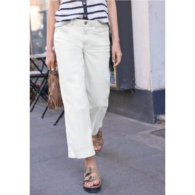 Street One Studio Mid Waist Wide Leg Hose im Casual Fit - Weiß - Damen Street One Studio Mid Waist Wide Leg Hose im Casual Fit - Weiß - Damen