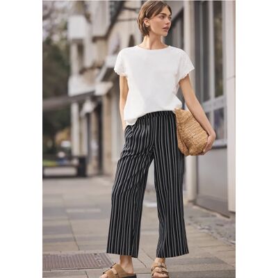 Street One Studio Culotte im Loose Fit mit Streifenmuster - Schwarz - Damen Street One Studio Culotte im Loose Fit mit Streifenmuster - Schwarz - Damen
