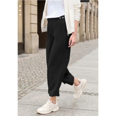 Street One Studio 7/8 Mid Waist Wide Leg Hose im Leinen-Look - Schwarz - Damen Street One Studio 7/8 Mid Waist Wide Leg Hose im Leinen-Look - Schwarz - Damen