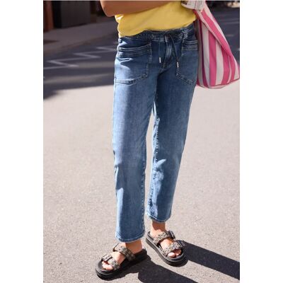 Street One Studio Straight Leg Jeans mit Elastikbund - Blau - Damen Street One Studio Straight Leg Jeans mit Elastikbund - Blau - Damen