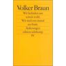 Volker Braun - Wir befinden uns soweit wohl. Wir sind erst einmal am Ende: Äußerungen (edition suhrkamp) - Preis vom 03.05.2024 04:54:52 h