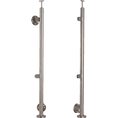 PSG Endpfosten links ø42,4x1230mm AISI304 Seitenbefestigung satin PSG Endpfosten links ø42,4x1230mm AISI304 Seitenbefestigung satin