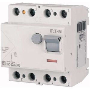 EATON HNC-63/4/003 Fehlerstrom-Schutzschalter - 63A 4P 30mA Typ AC EATON HNC-63/4/003 Fehlerstrom-Schutzschalter - 63A 4P 30mA Typ AC