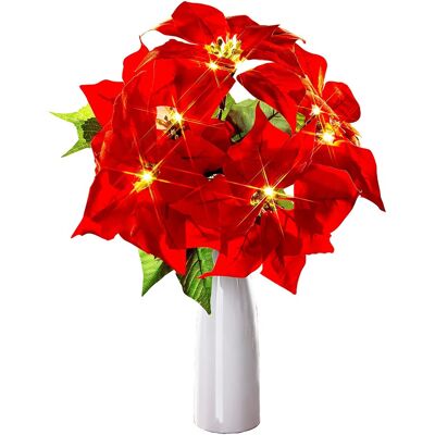 viva domo LED-Weihnachtsstrauß + Gratis Vase viva domo LED-Weihnachtsstrauß + Gratis Vase